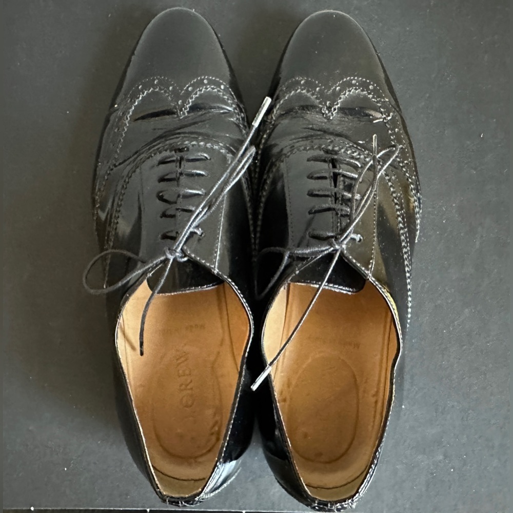J Crew Patent Leather Brogues